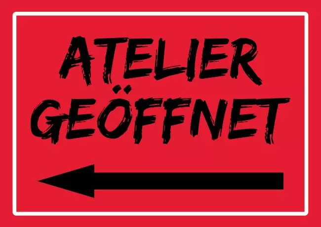 Wegweiser Atelier geöffnet Bild