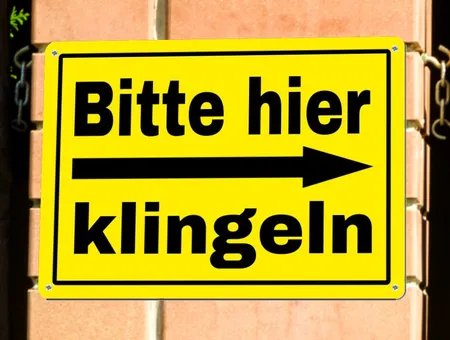 Wegweiser Bitte hier klingeln Bild