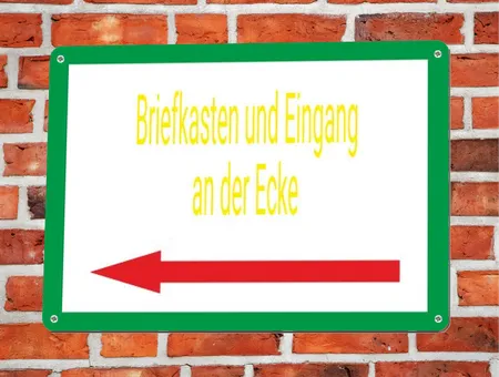 Wegweiser Briefkasten links Bild
