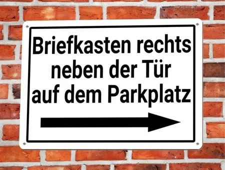 Wegweiser Briefkasten rechts Bild