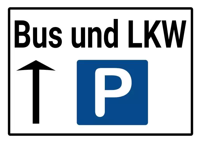 Wegweiser Bus und LKW Perkplatz Bild