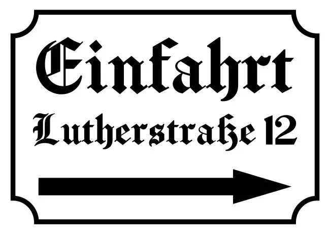 Wegweiser Einfahrt Bild