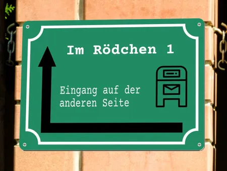 Wegweiser Eingang auf der anderen Seite Bild