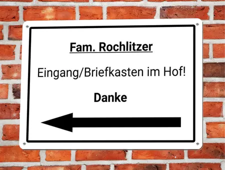 Wegweiser eingang / Briefkasten Bild