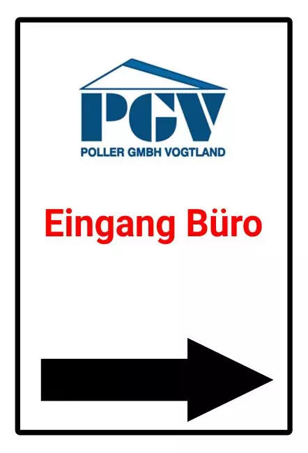 Wegweiser Eingang Büro Bild