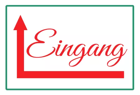 Wegweiser Eingang um die Ecke Bild