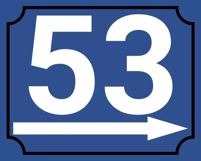 Wegweiser Hausnummer 53 Bild