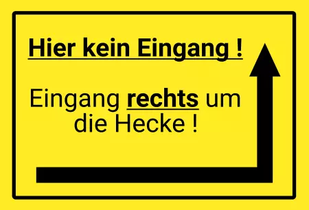 Wegweiser Hier kein Eingang! Bild