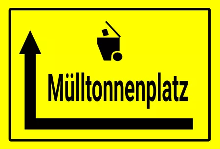 Wegweiser Mülltonnenplatz Bild