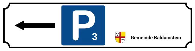 Wegweiser Parken links Bild