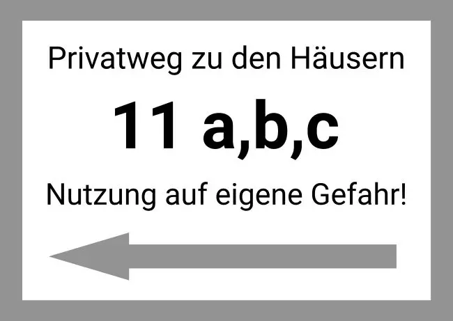 Wegweiser Privatweg Bild
