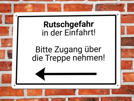 Wegweiser Rutschgefahr Bild