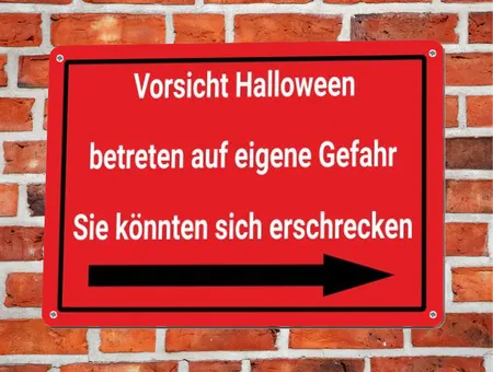 Wegweiser Vorsicht Halloween Bild