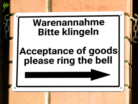 Wegweiser Warenannahme Bild