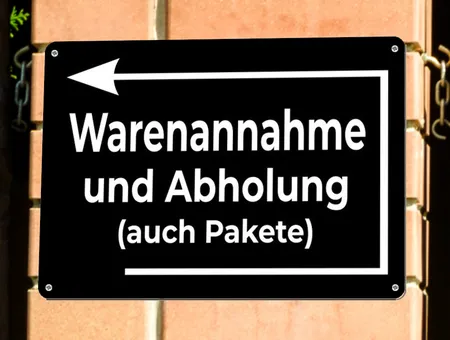 Wegweiser Warenannahme Bild