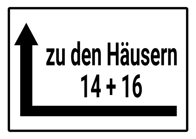 Wegweiser zu den Häusern Bild