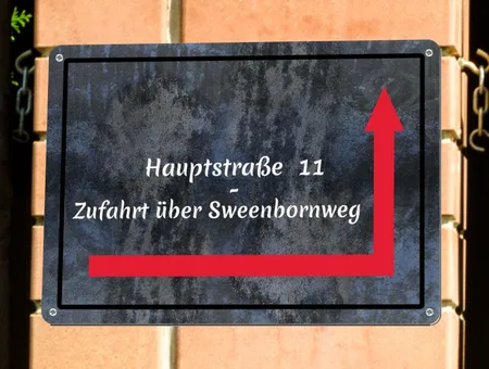 Wegweiser Zufahrt über Bild